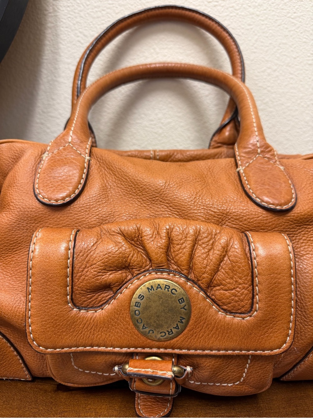 MARC BY MARC JACOBS Aline Cognac Brown Leather Satchel - Picture 7 of 16